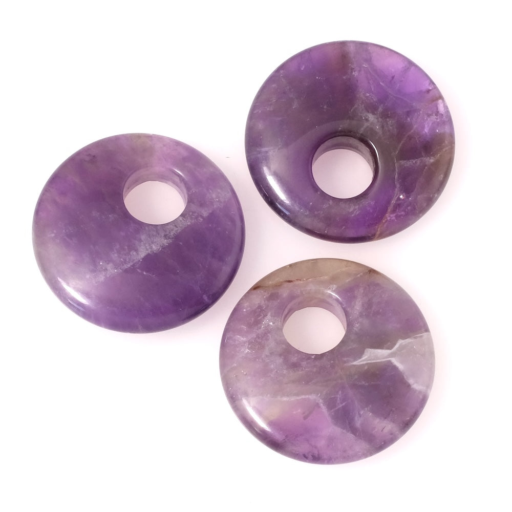 Pendentif palet rond en pierre naturelle Améthyste