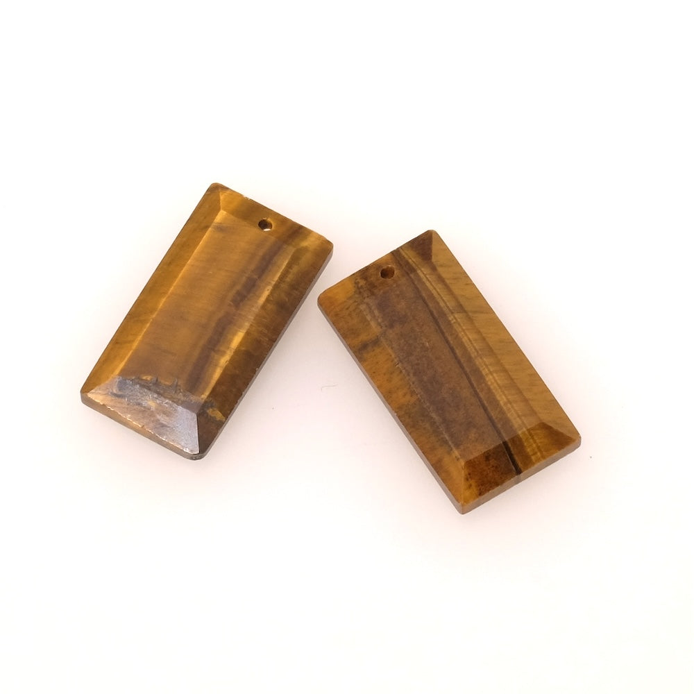 Pendentif rectangle en pierre naturelle en Oeil de Tigre