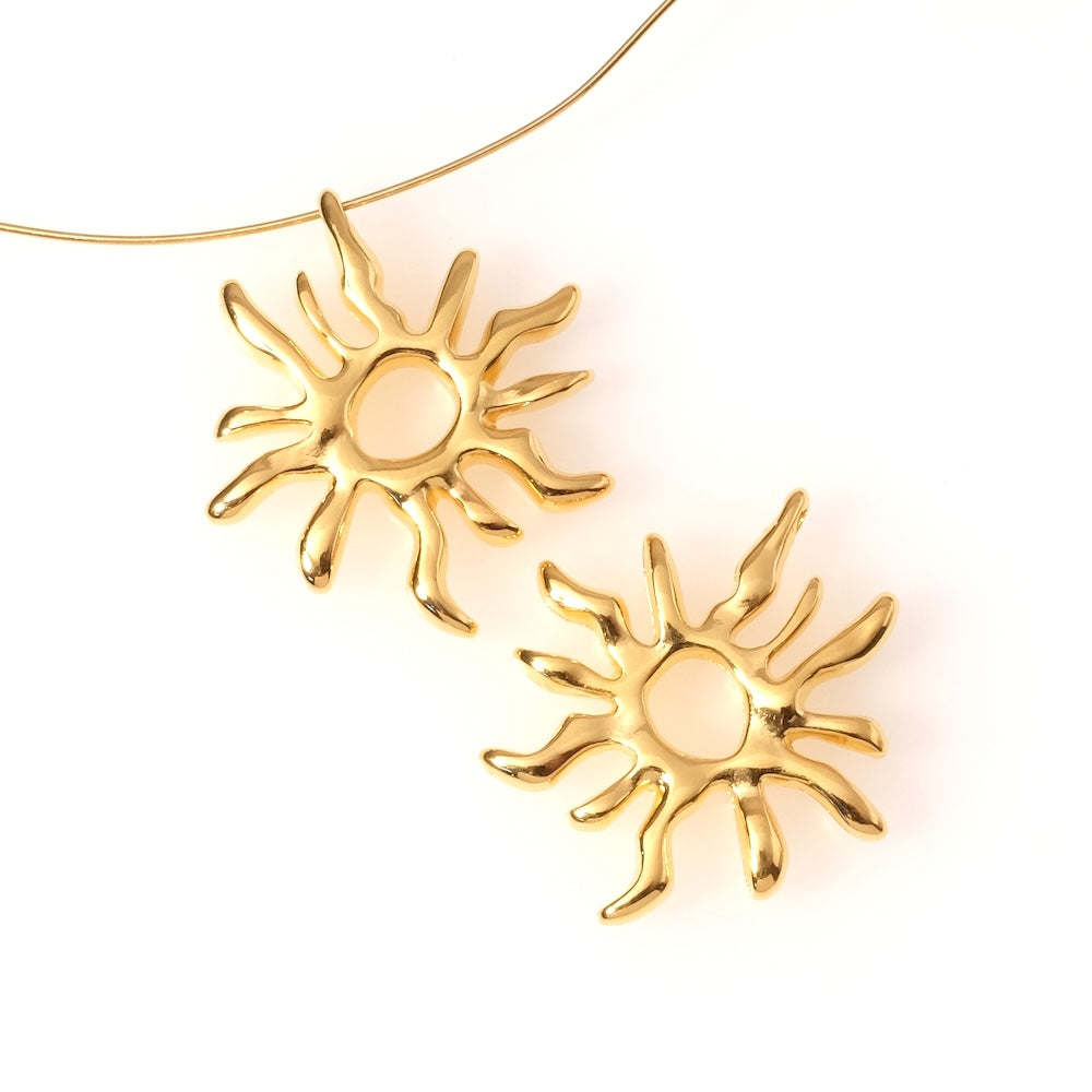 Pendentif soleil d&#39;été en Zamak doré Or 24K