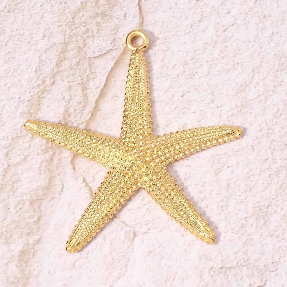 Pendentif étoile de mer en Zamak doré Or 24K