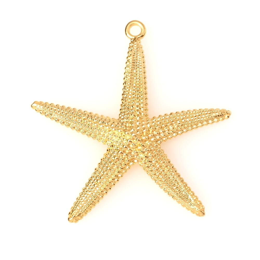 Pendentif étoile de mer en Zamak doré Or 24K
