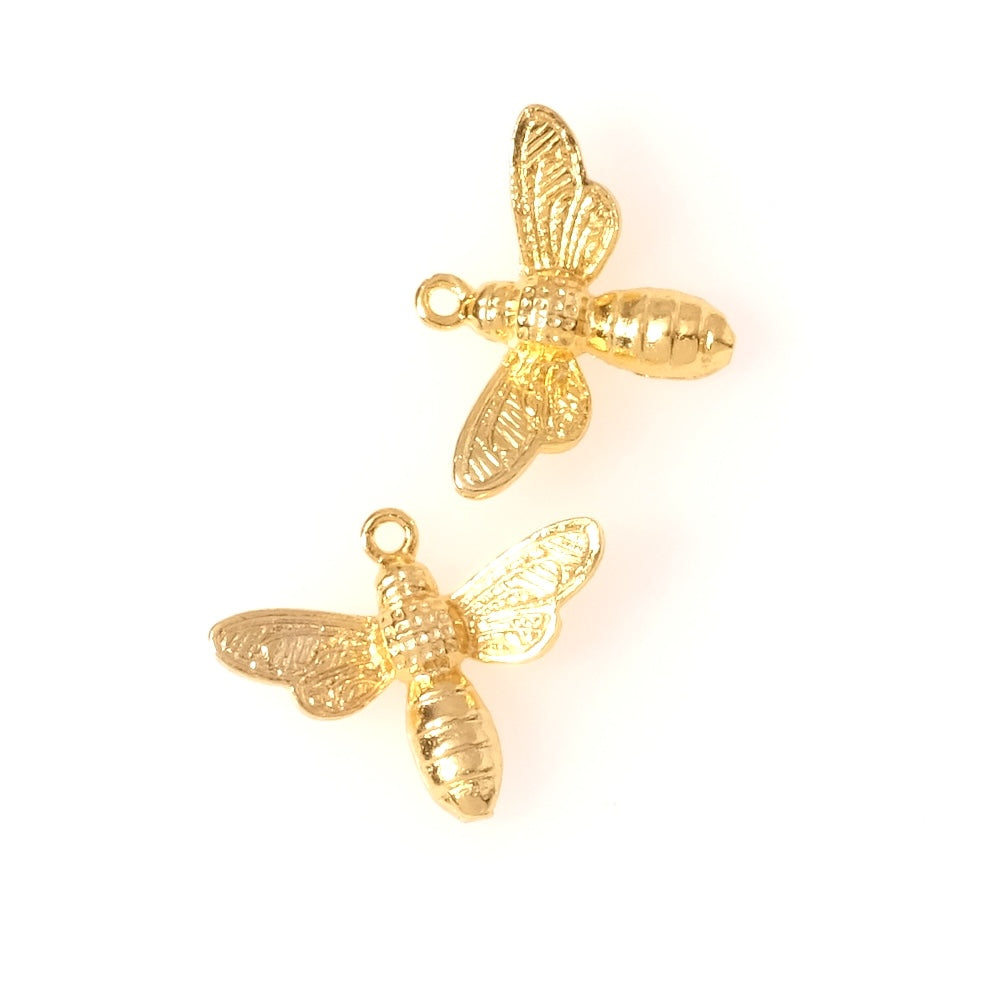 Pendentifs abeilles en laiton doré à l&#39;or fin 24K Premium