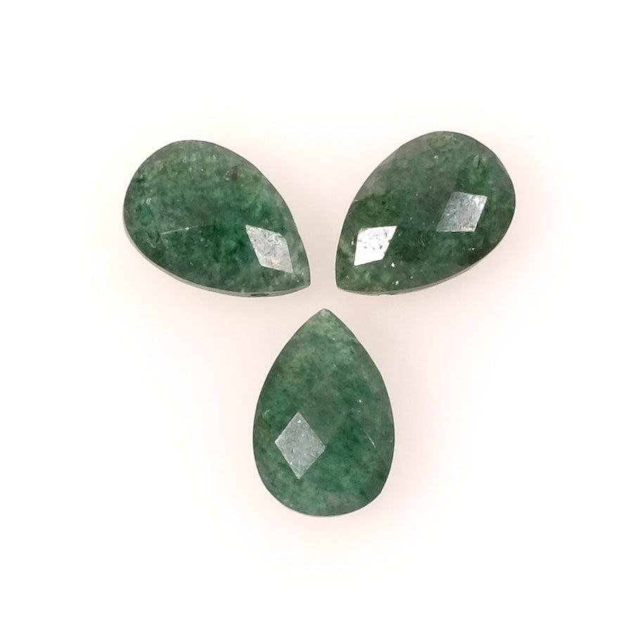 Perle goutte facettée 15 x 10mm en pierre naturelle Aventurine