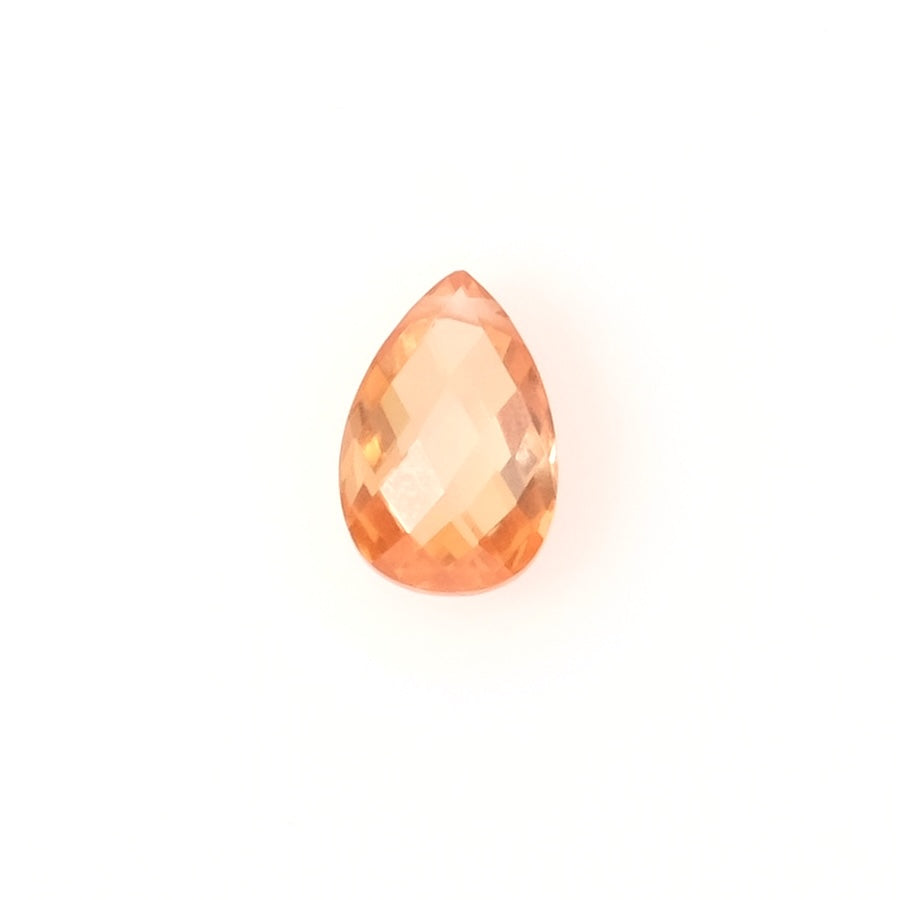 Perle goutte facettée 15 x 10mm en Oxyde de Zirconium ou Zircone cubique pêche