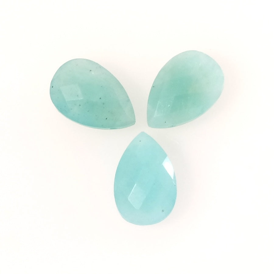 Perle goutte facettée 15 x 10mm en pierre naturelle Amazonite