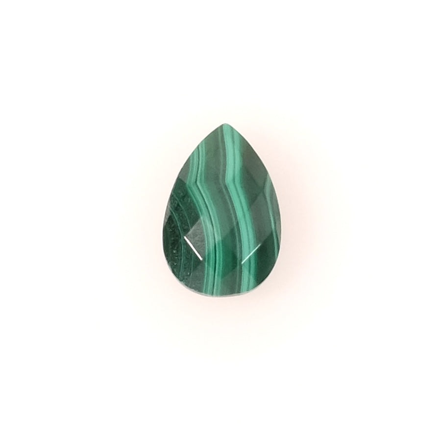 Perle goutte facettée 15 x 10mm en pierre naturelle Malachite