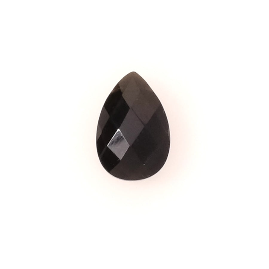 Perle goutte facettée 15 x 10mm en pierre naturelle Obsidienne