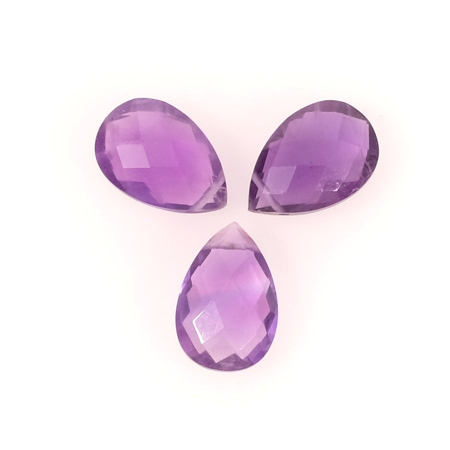 Perle goutte facettée 15 x 10mm en pierre naturelle Améthyste