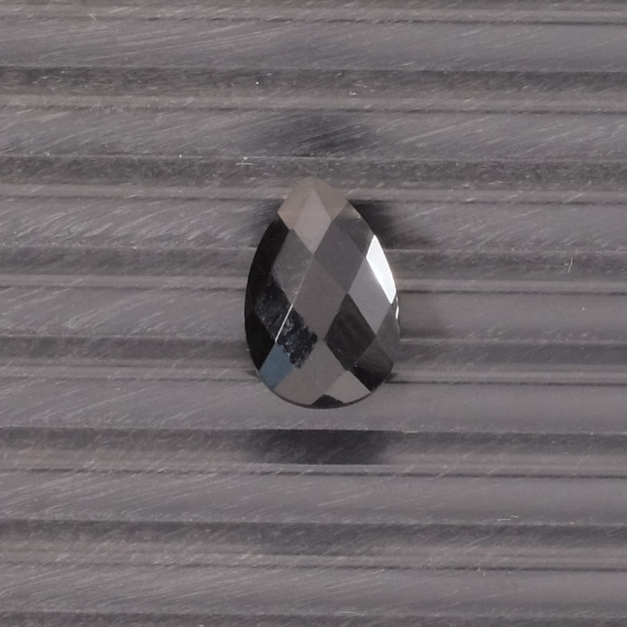 Perle goutte facettée 15 x 10mm en pierre naturelle Obsidienne