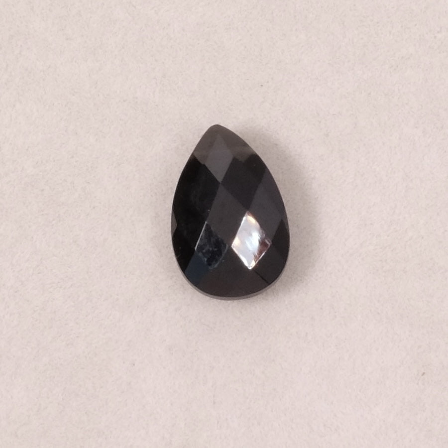 Perle goutte facettée 15 x 10mm en pierre naturelle Obsidienne