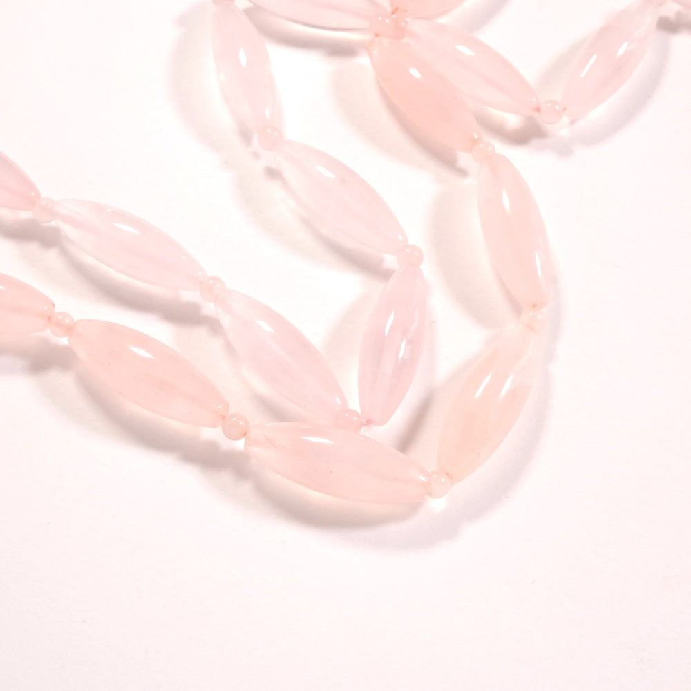 Grande perle ovale — quartz rose