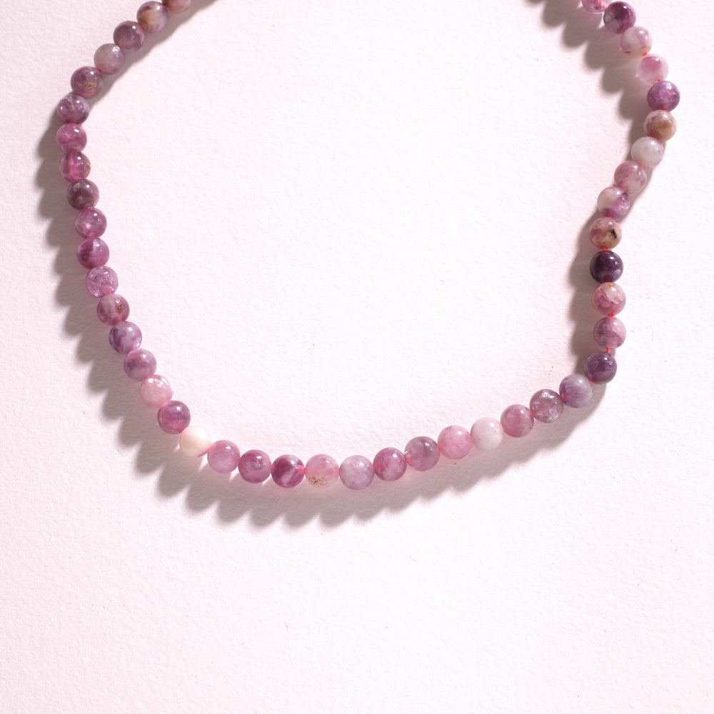 Perles de lépidolite 7 mm pour bracelet en pierre naturelle violette