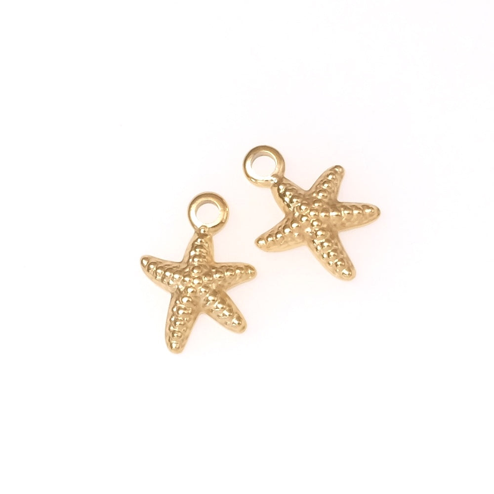 Petit Pendentif étoile de mer en acier inoxydable 304 Doré 14K