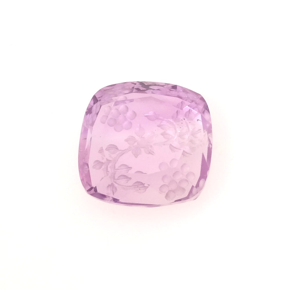 Pierre gravée carrée — améthyste