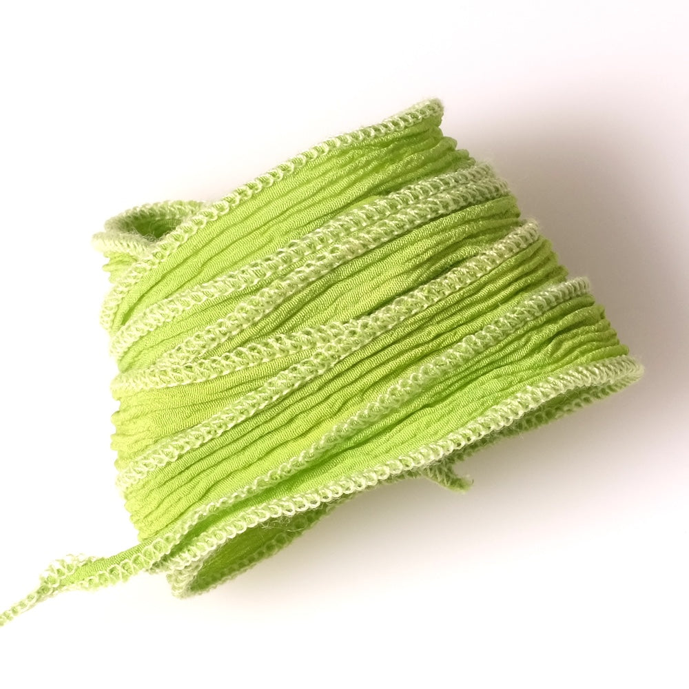 Ruban de soie teint à la main Vert Lime