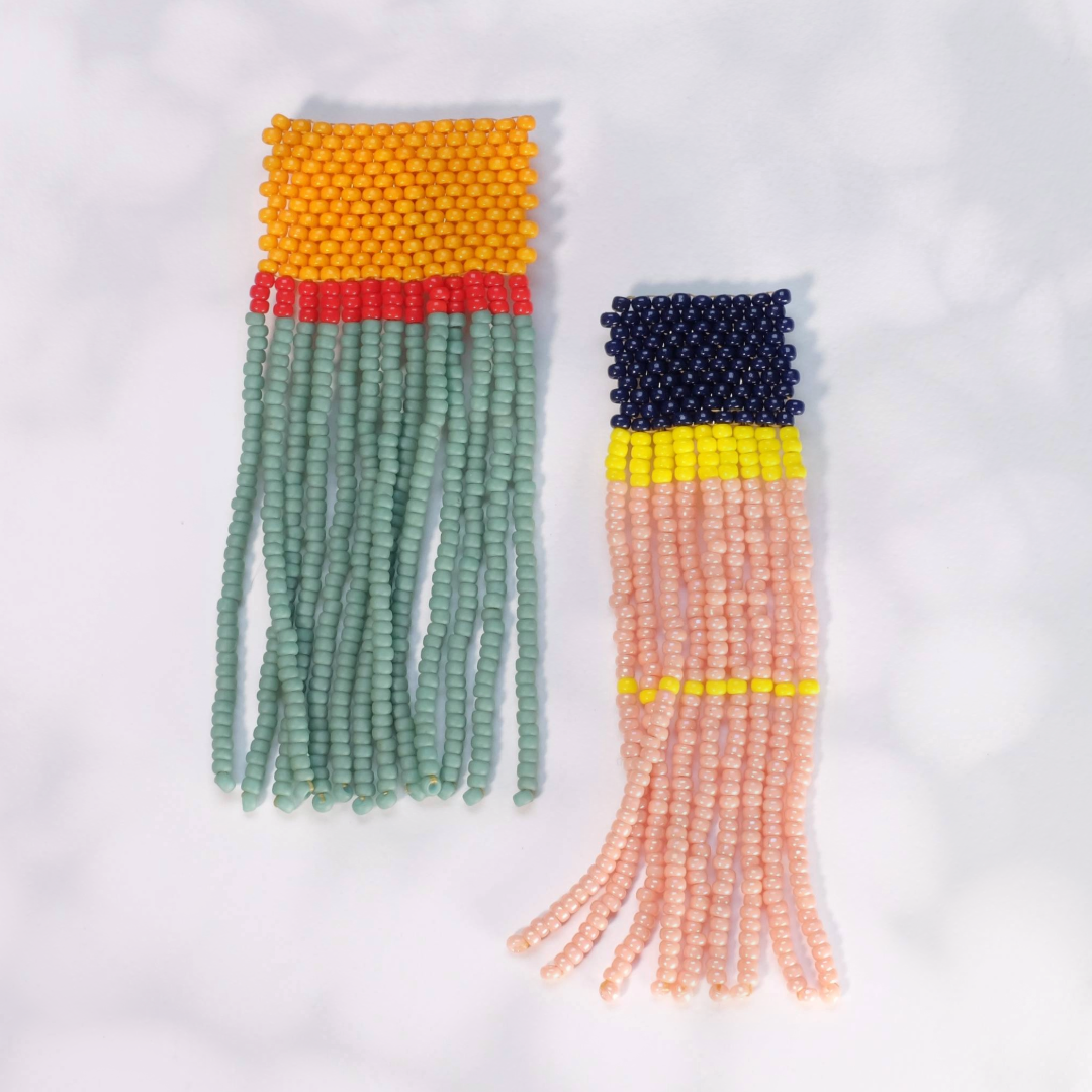 Exemple de création : Boucles d'oreilles Color block Miyuki – tuto Perles Corner