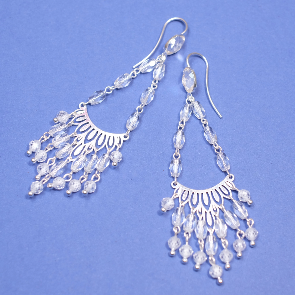 Exemple de création : Boucles d'oreilles Cristal – tuto Perles Corner