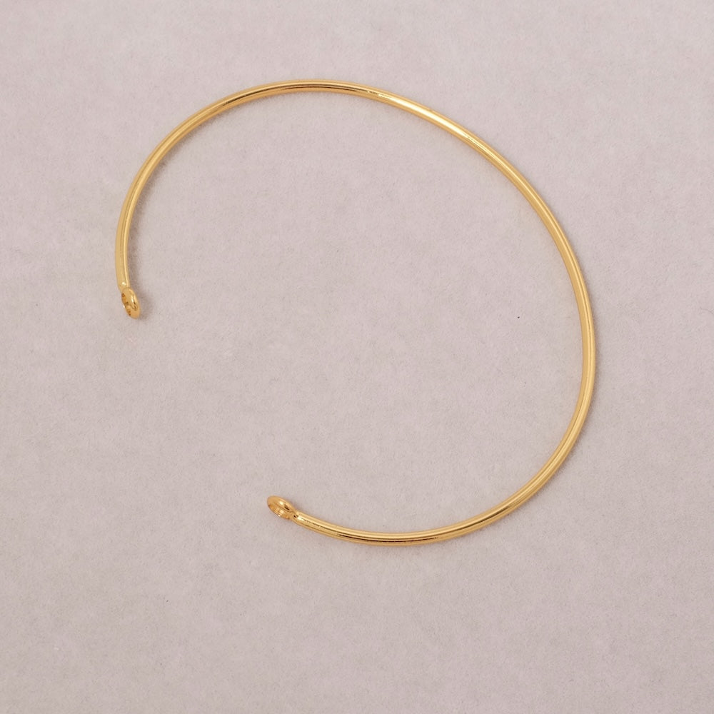 Support bracelet jonc avec 2 anneaux en Laiton doré à l'or fin 24K Premium