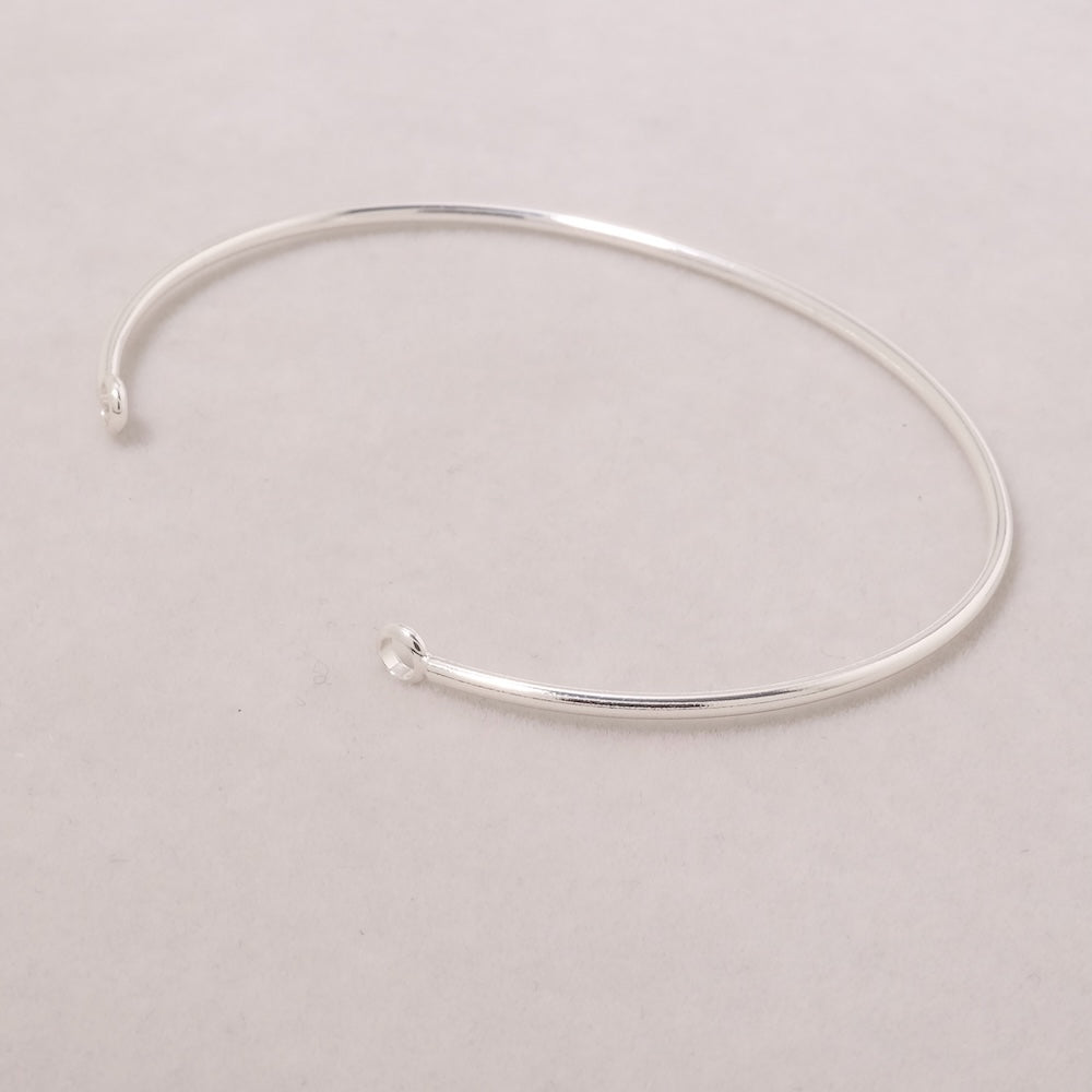 Support bracelet jonc avec anneaux en Laiton Argenté 925 Premium