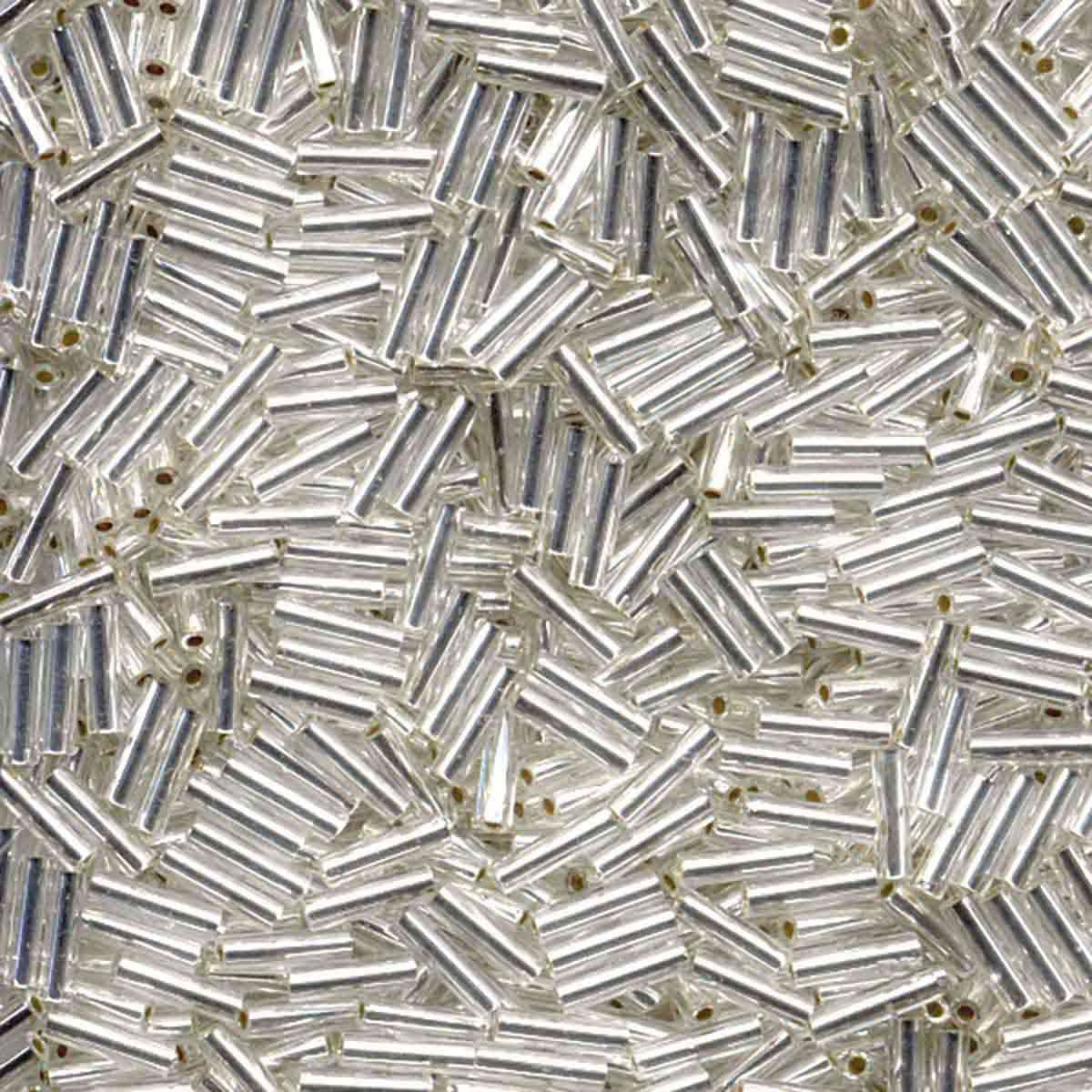 Perles Miyuki Bugles 6 mm cristal doublé argent BGL2-9061