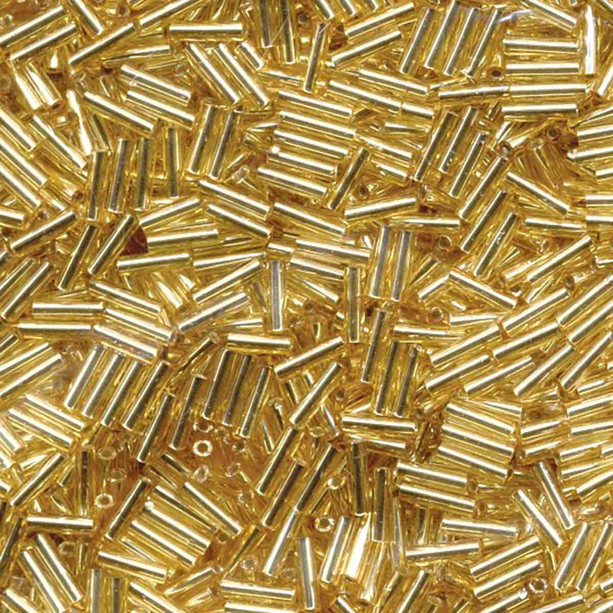 Perles Miyuki Bugles 6 mm doré doublé argent BGL2-9062