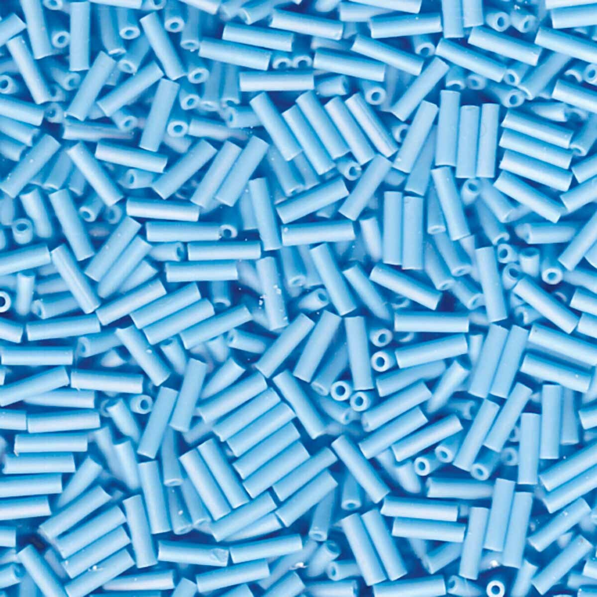 Perles Miyuki Bugles 6 mm bleu turquoise opaque mat AB BGL2-9413FR