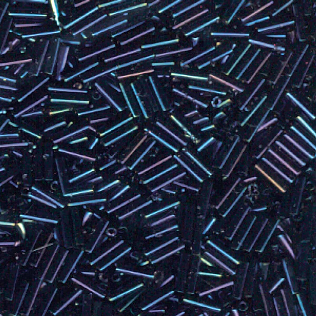 Perles Miyuki Bugles 6 mm iris bleu métallisé BGL2-9452