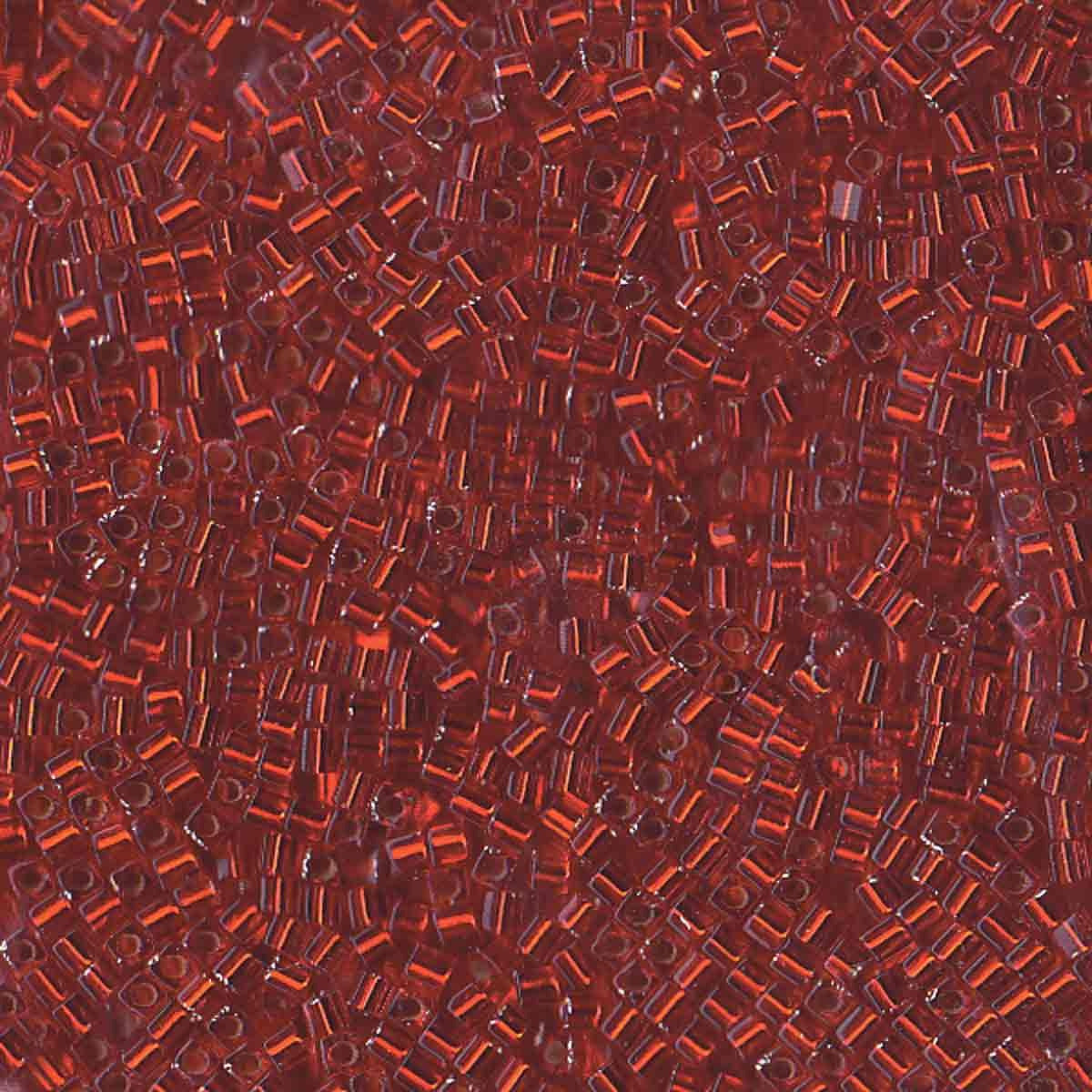 Perles Miyuki Cube 1,8 mm rouge flamme doublé argent SB0010