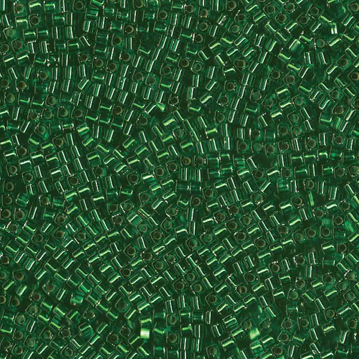 Perles Miyuki Cube 1,8 mm vert doublé argent SB0016