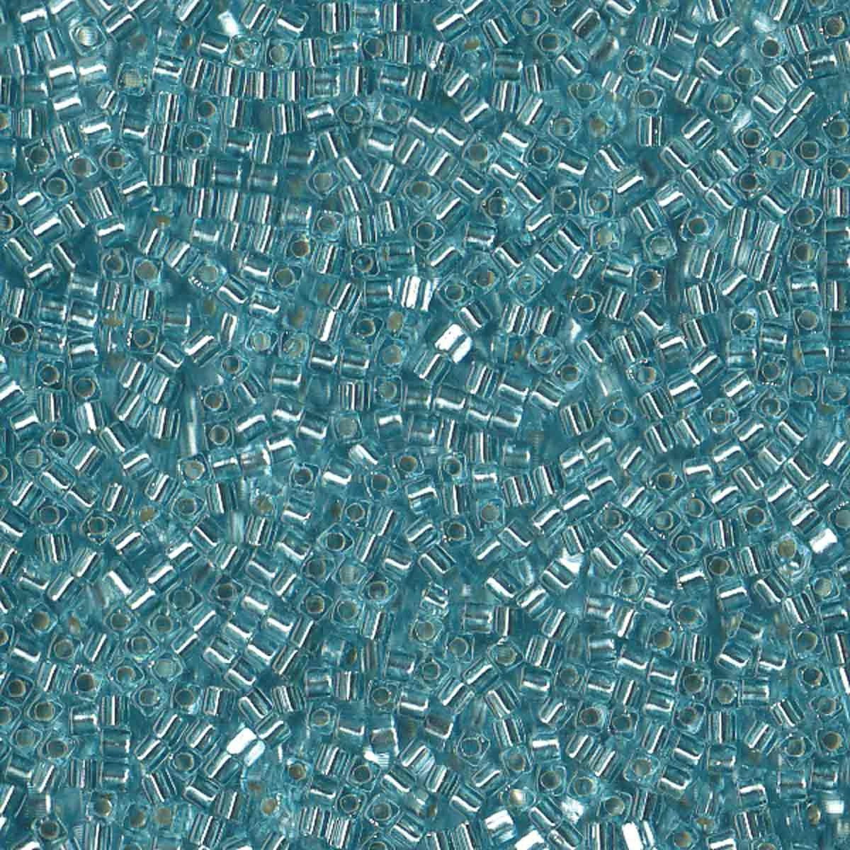 Perles Miyuki Cube 1,8 mm aqua doublé argent SB0018