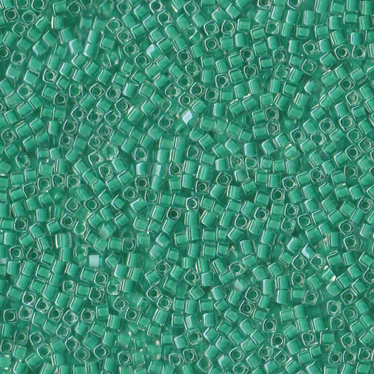 Perles Miyuki Cube 1,8 mm cristal doublé vert menthe foncé SB0219