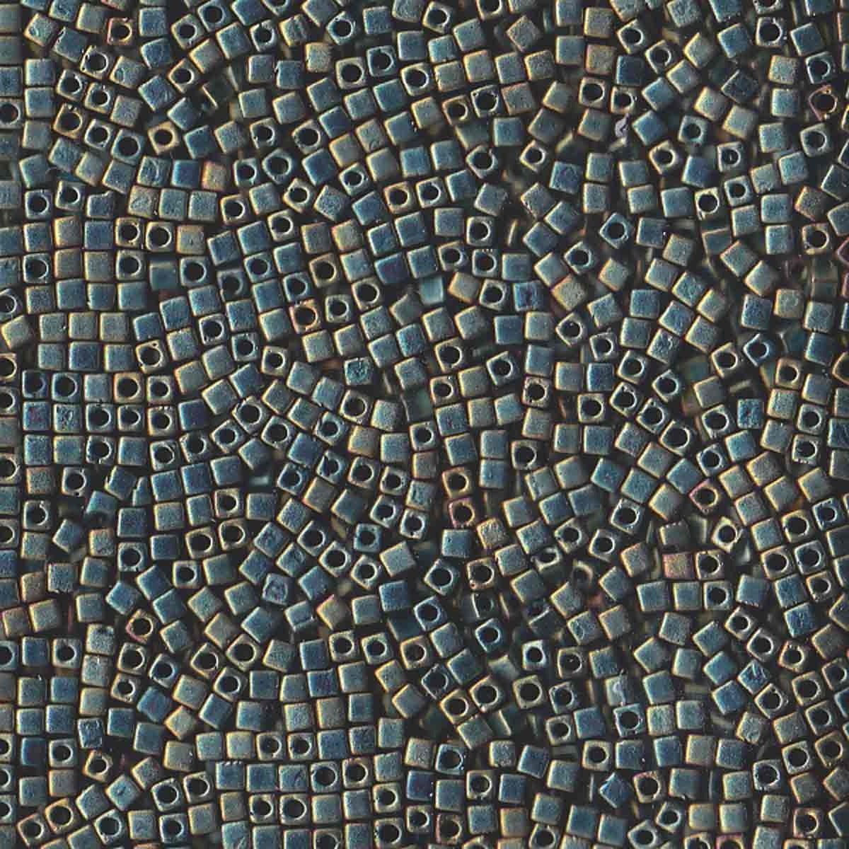 Perles Miyuki Cube 1,8 mm iris patine métallisé mat SB2008