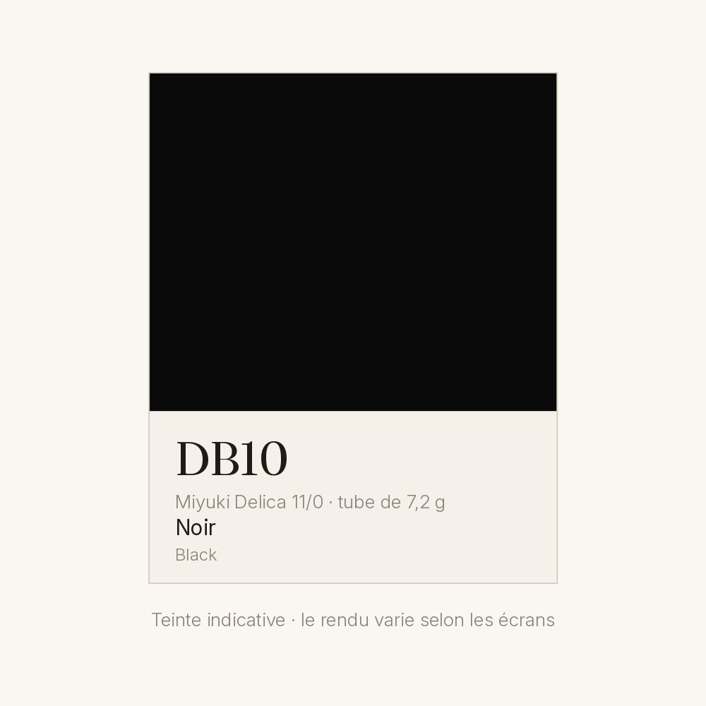 Nuancier de la teinte noir Miyuki Delica DB0010
