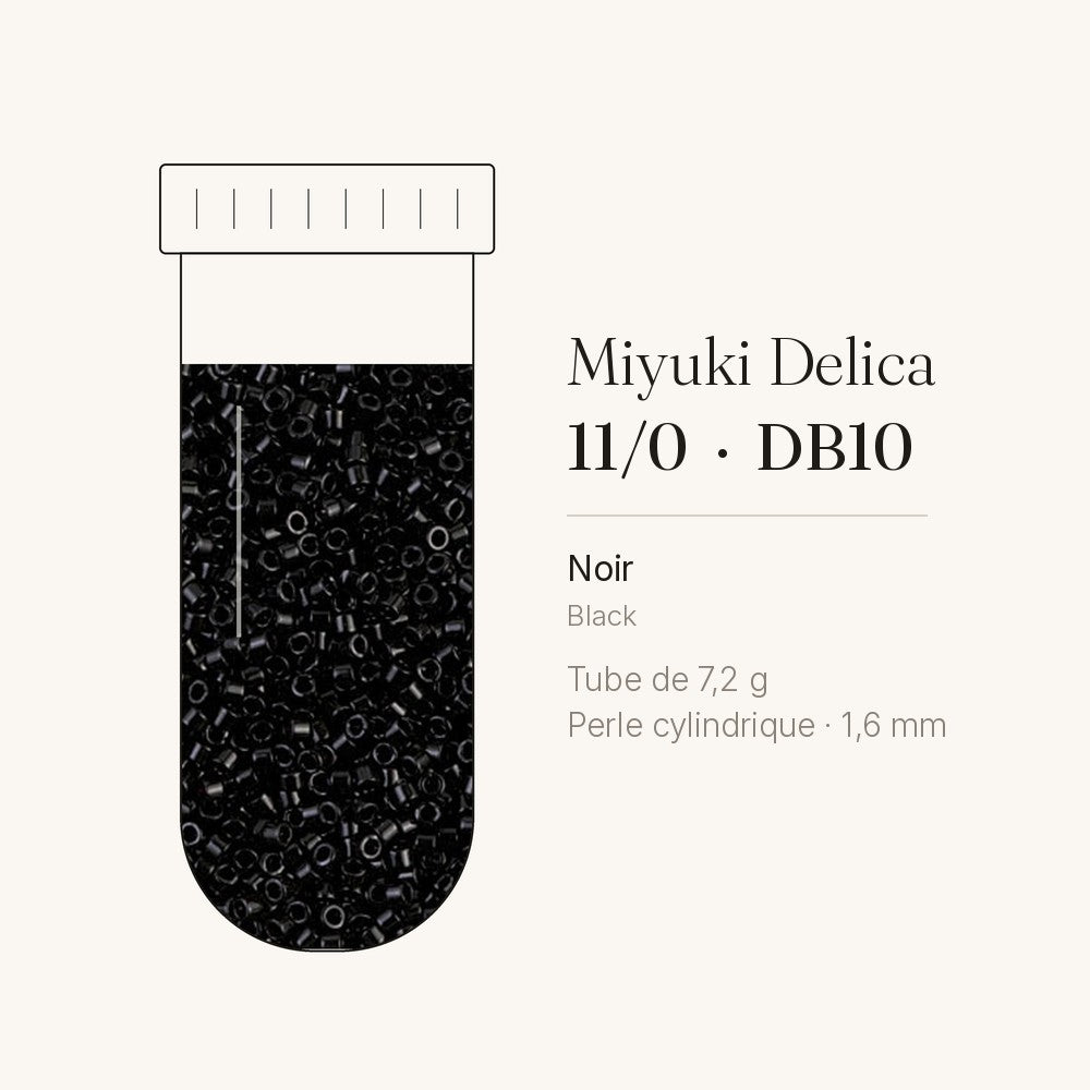 Perles Miyuki Delica 11/0 noir DB0010
