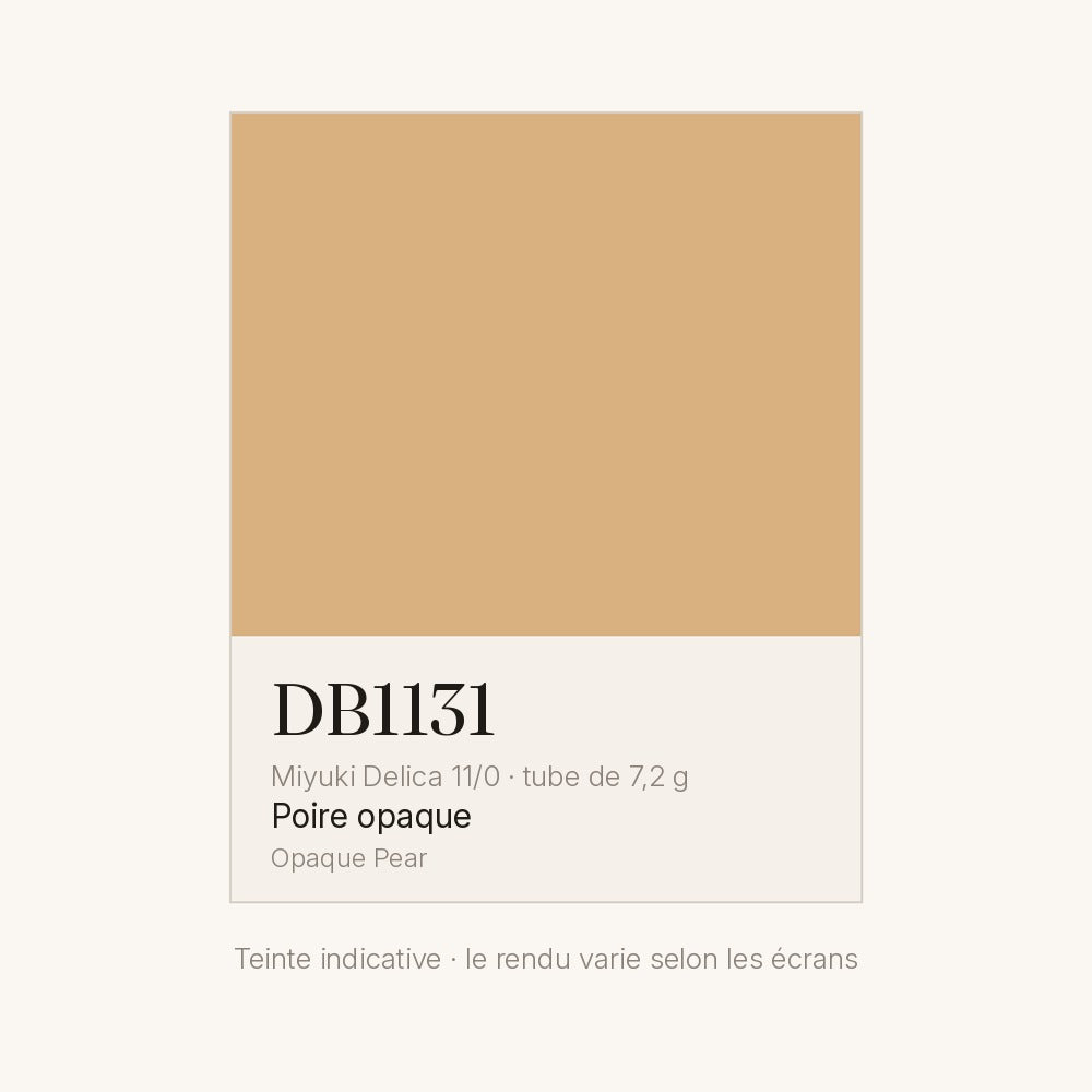 Nuancier de la teinte poire opaque Miyuki Delica DB1131