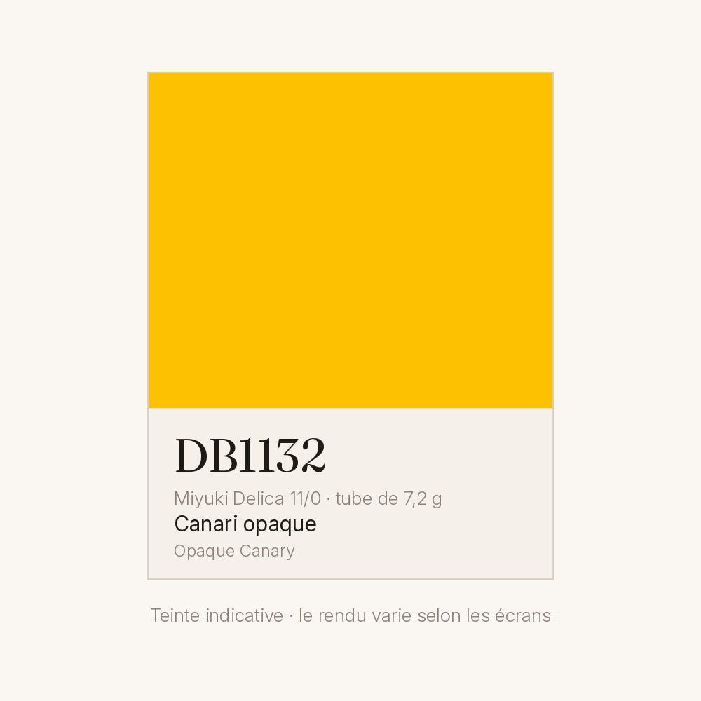 Nuancier de la teinte canari opaque Miyuki Delica DB1132