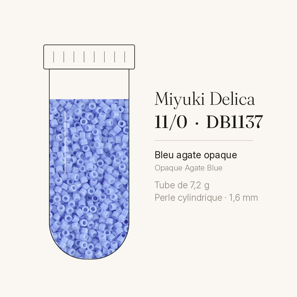 Perles Miyuki Delica 11/0 bleu agate opaque DB1137
