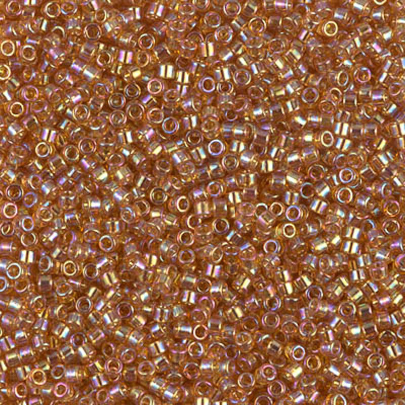 Perles Miyuki Delica 11/0 orange souci transparent AB DB1241
