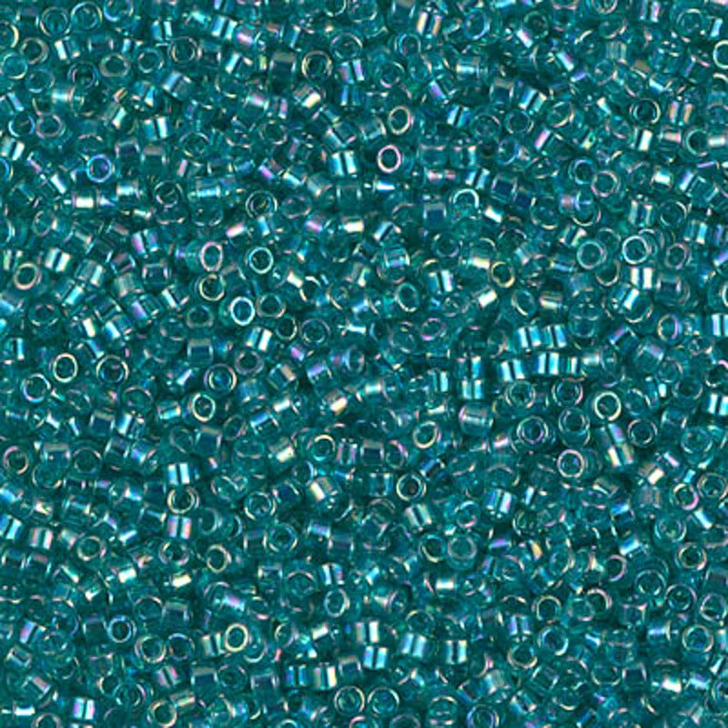 Perles Miyuki Delica 11/0 bleu canard Caraïbes transparent AB DB1248
