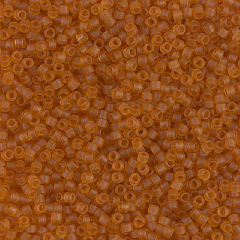 Perles Miyuki Delica 11/0 orange souci transparent mat DB1261