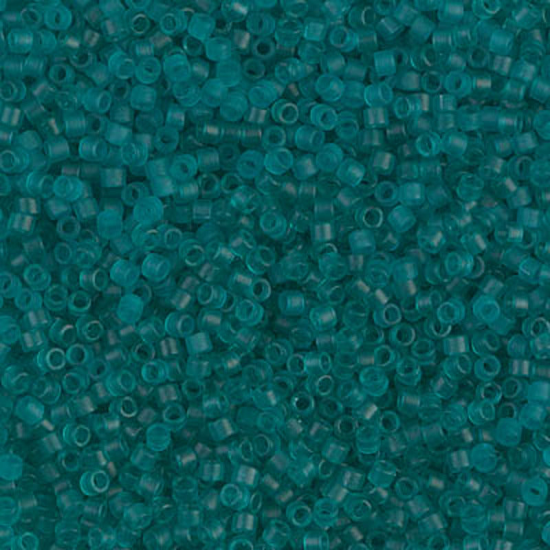 Perles Miyuki Delica 11/0 bleu canard Caraïbes transparent mat DB1268