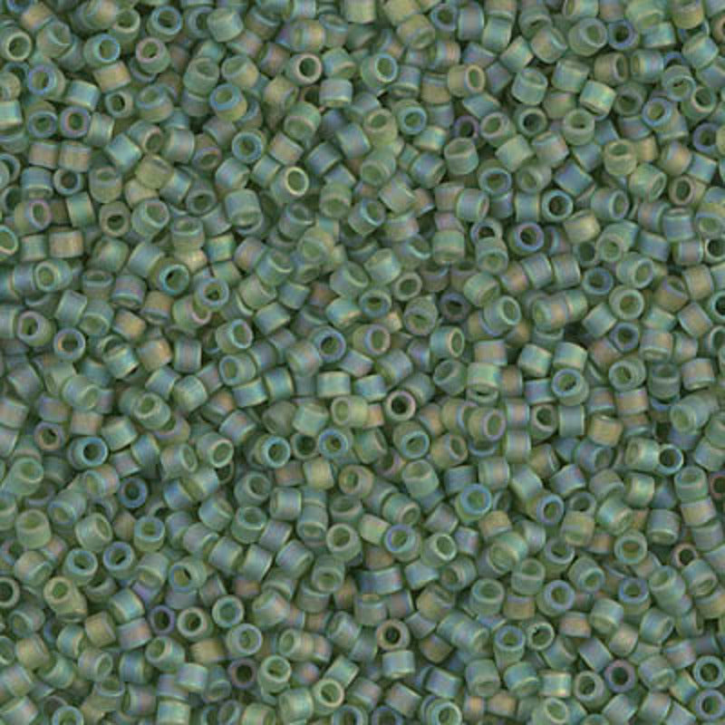 Perles Miyuki Delica 11/0 olive transparent mat AB DB1282