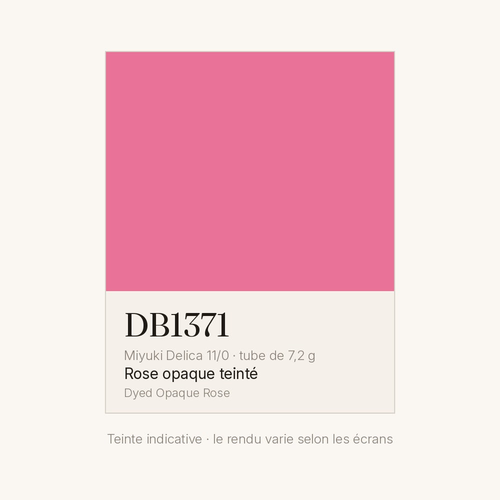 Nuancier de la teinte rose opaque teinté Miyuki Delica DB1371