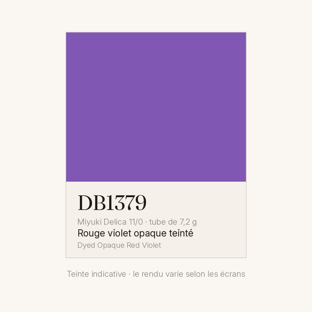 Nuancier de la teinte rouge violet opaque teinté Miyuki Delica DB1379