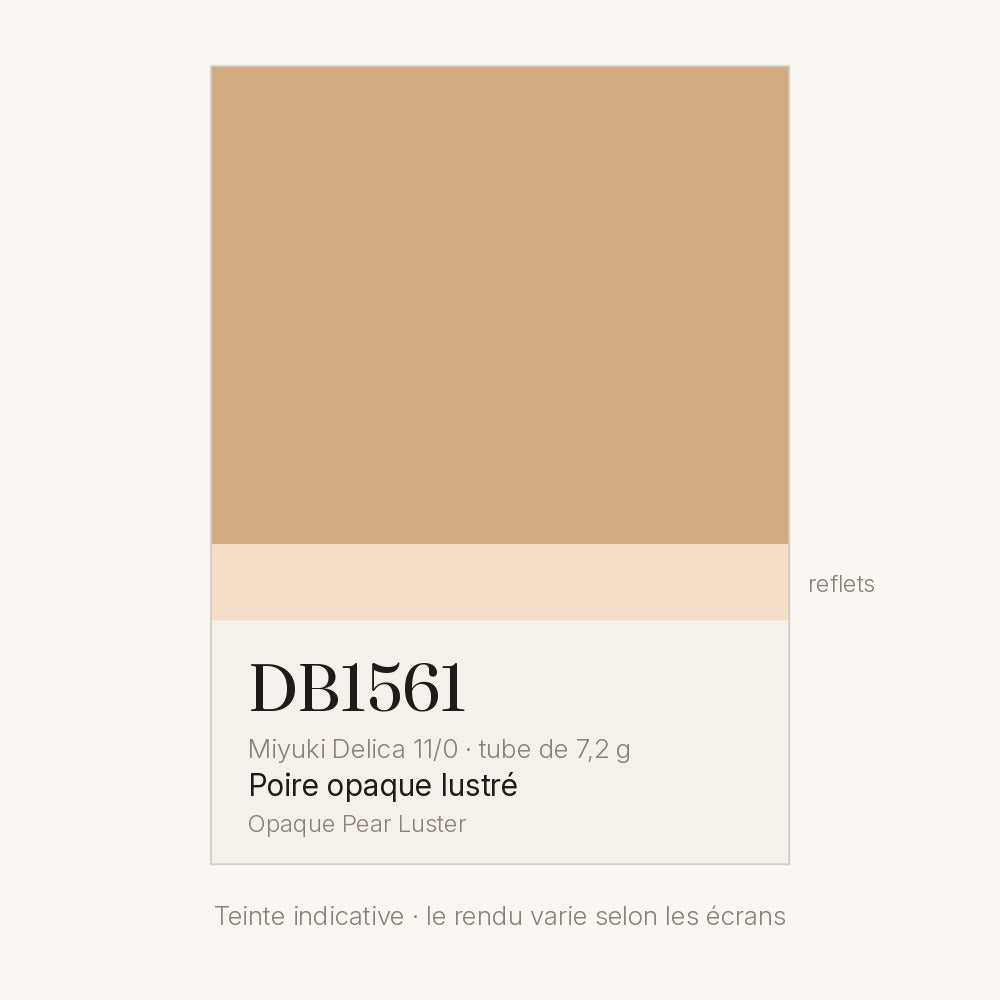 Nuancier de la teinte poire opaque lustré Miyuki Delica DB1561