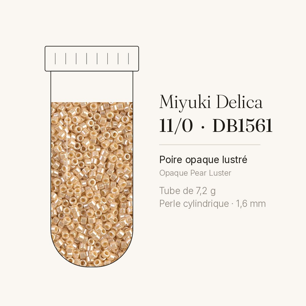 Tube de 7,2 g de perles Miyuki Delica 11/0 DB1561 poire opaque lustré