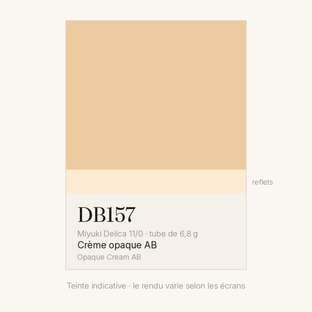 Nuancier de la teinte crème opaque AB Miyuki Delica DB0157