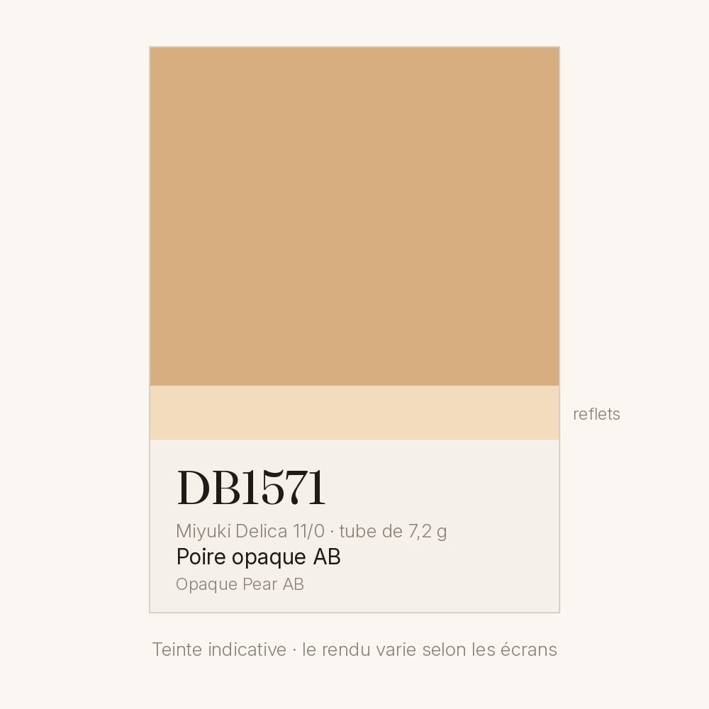 Nuancier de la teinte poire opaque AB Miyuki Delica DB1571