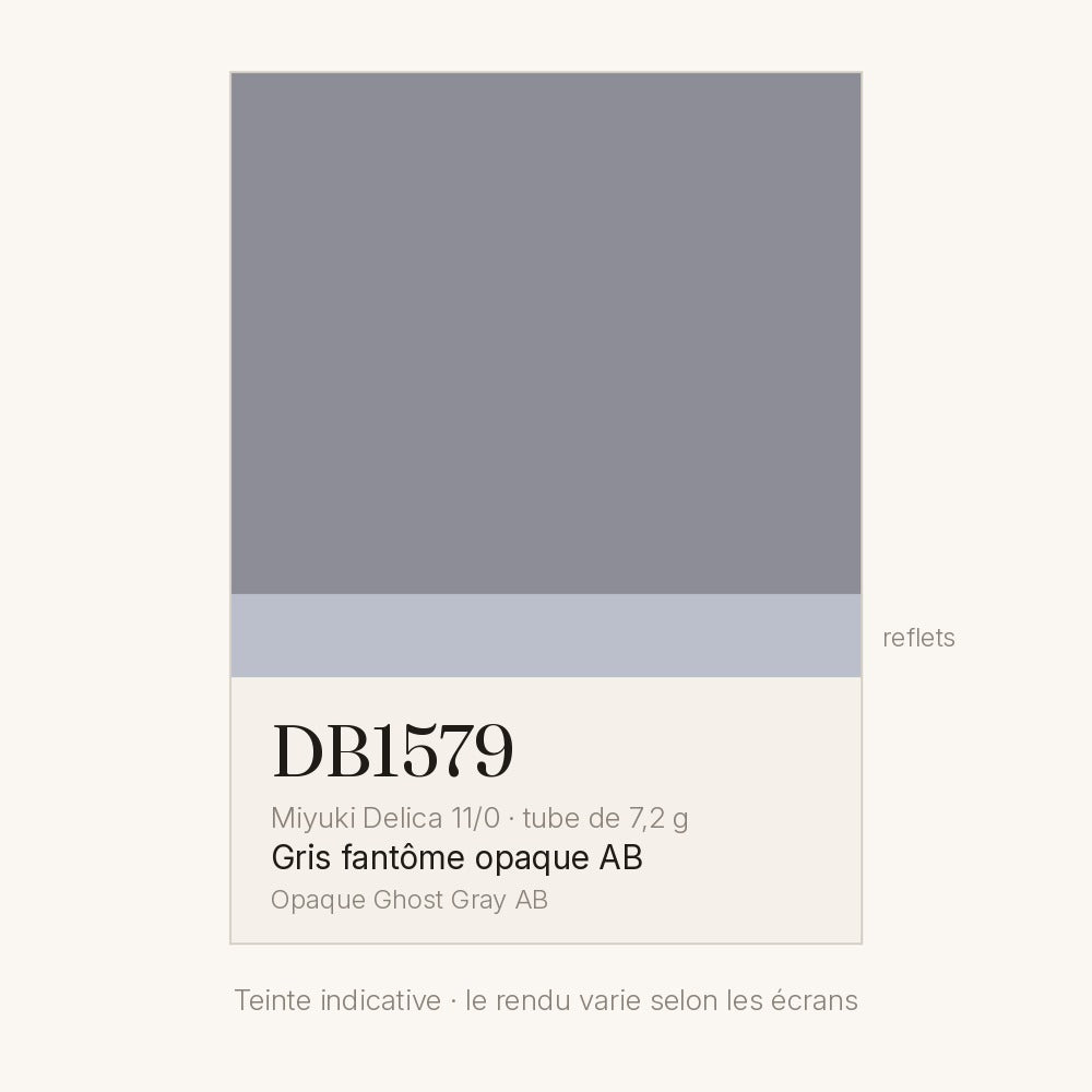 Nuancier de la teinte gris fantôme opaque AB Miyuki Delica DB1579