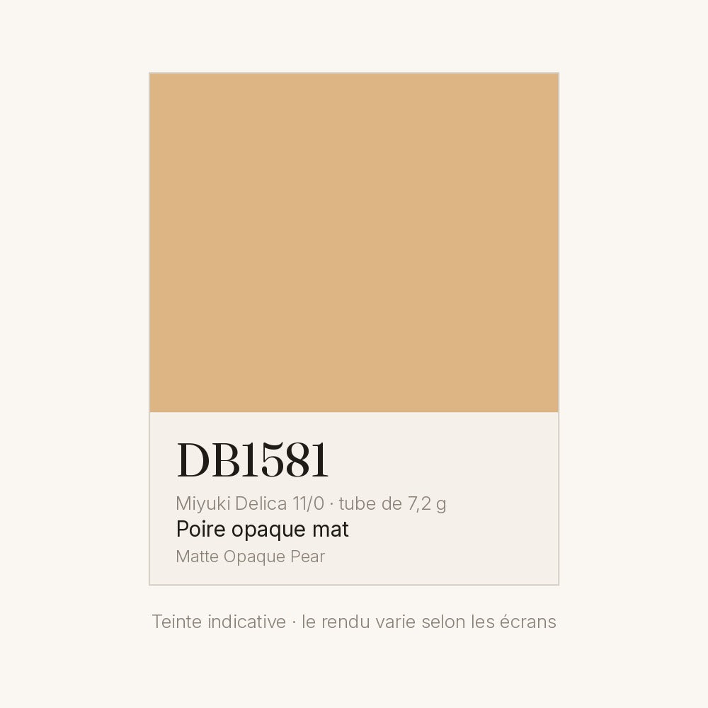 Nuancier de la teinte poire opaque mat Miyuki Delica DB1581